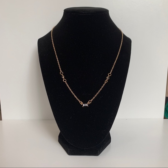 NWOT Dainty Gold Rhinestone Necklace - Picture 5 of 8